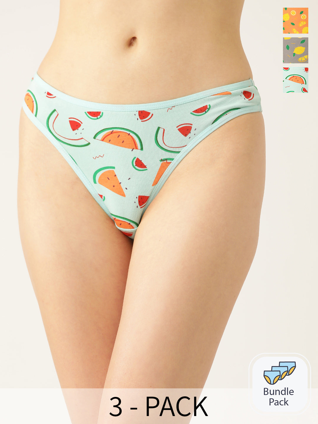 Women’s Printed Low Rise Thong Briefs (Pack of 3)