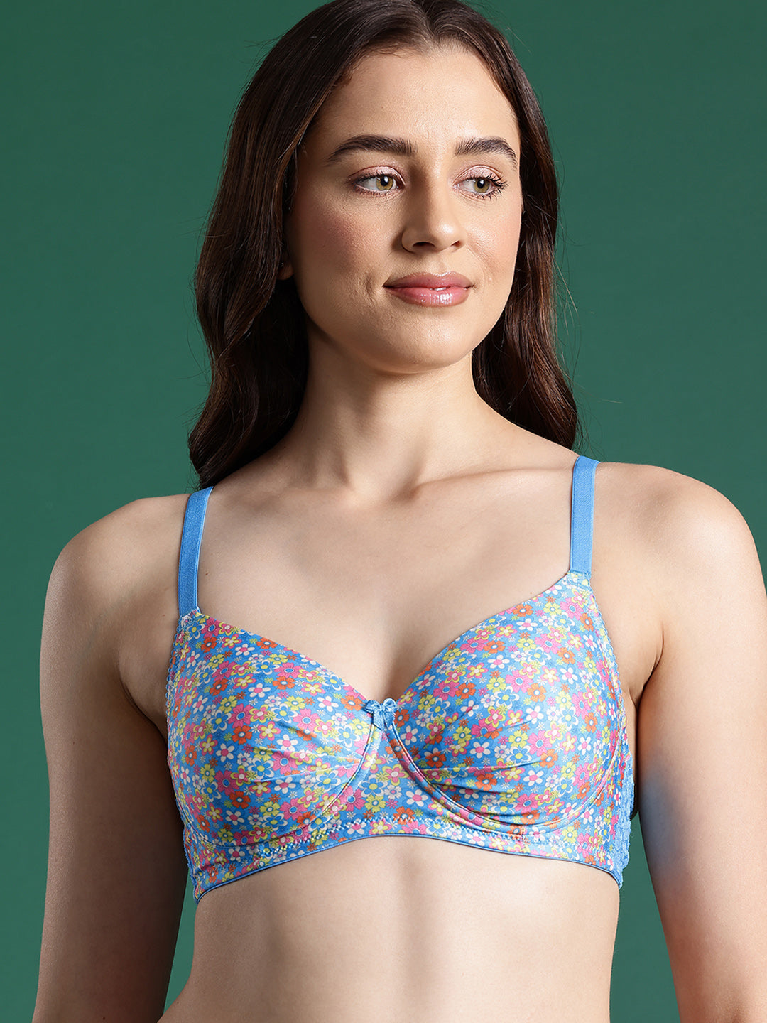 LEADING LADY Leading Lady Women's Printed Lightly Padded Women T-Shirt Bra Blue BRA-4068-1 Leading Lady