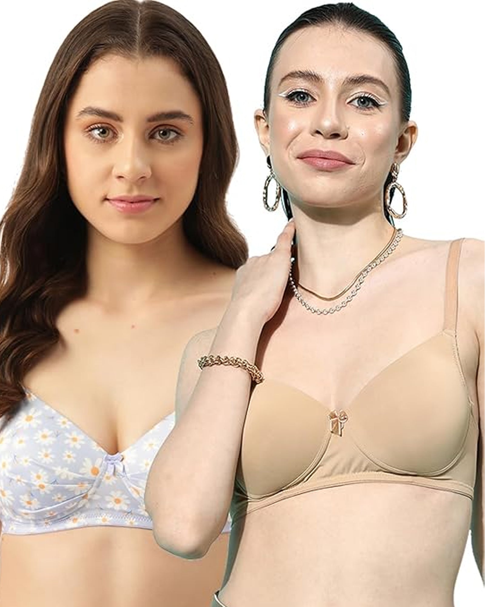 Women's Lightly Padded T-Shirt Bra Pack of 2