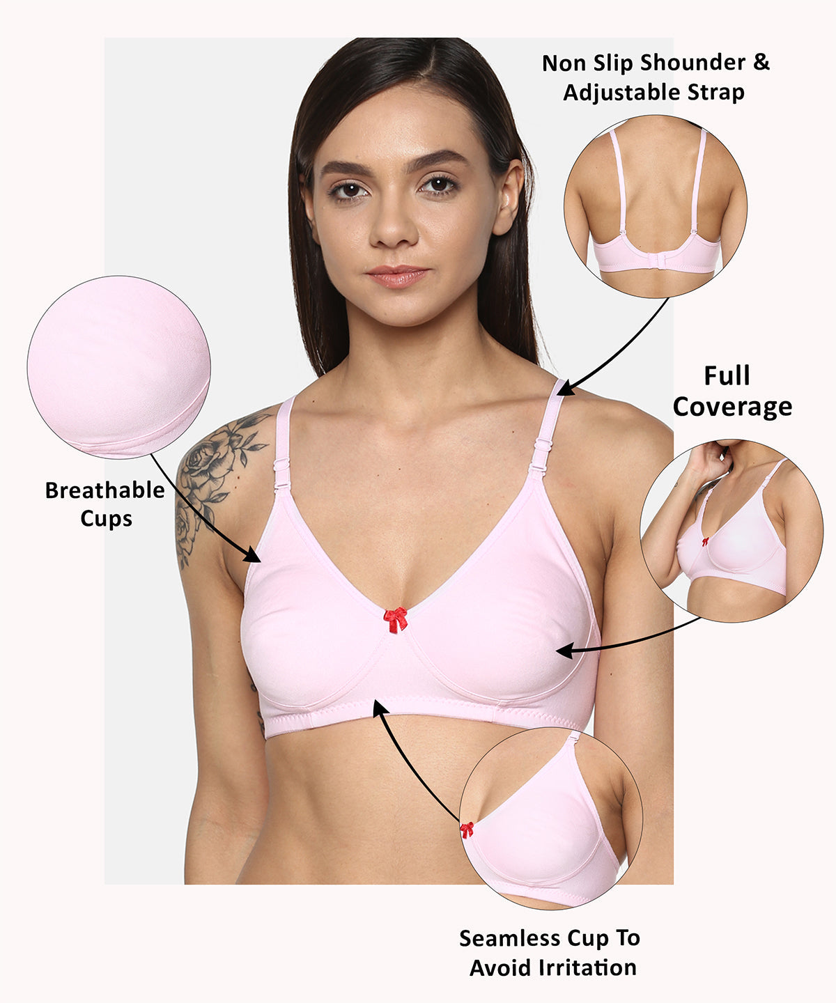 Pink T Shirt Bra