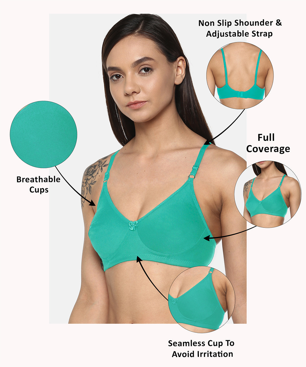 Green T Shirt Bra