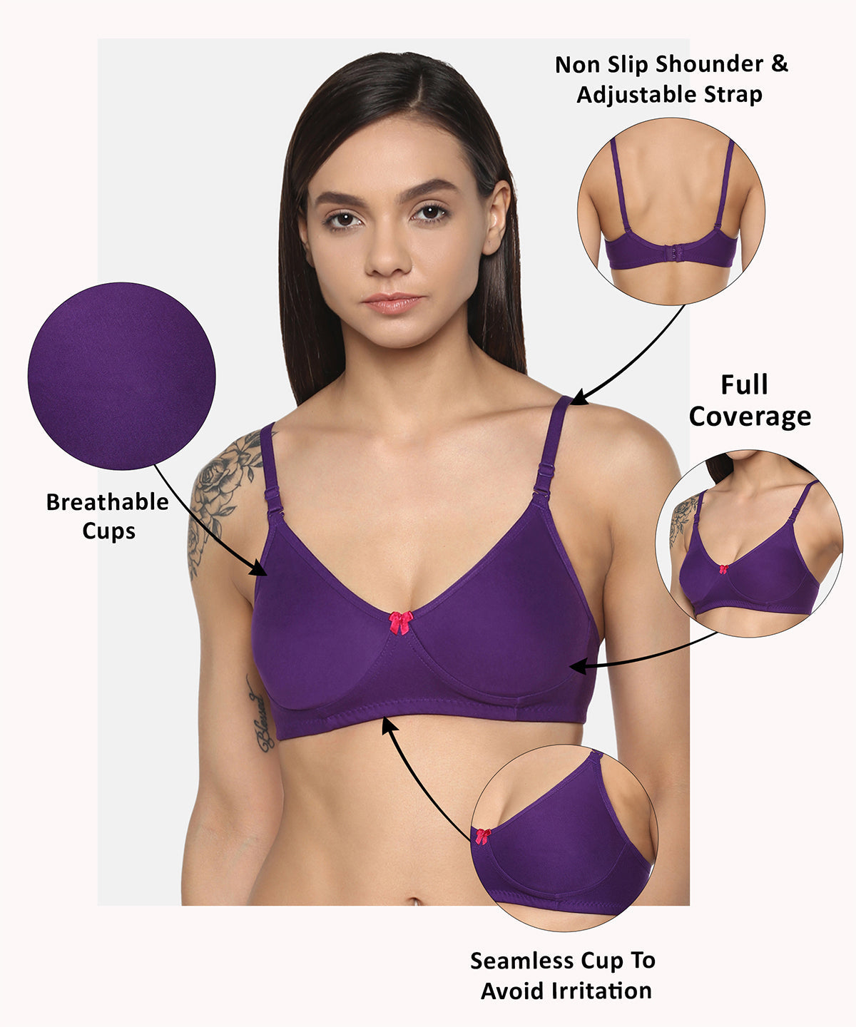 Purple T Shirt Bra