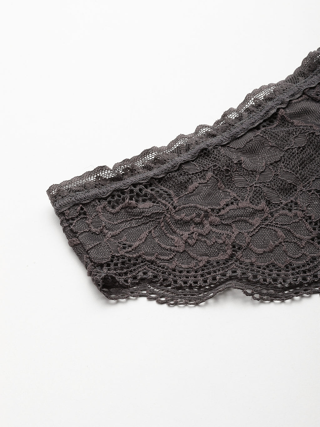 Leading Lady Women's Solid Lace Non-Padded Non-Wired Stylish Bra & Mid Rise Bikini Panty Full Coverage Lingerie Set [ SET-1027-2 ]