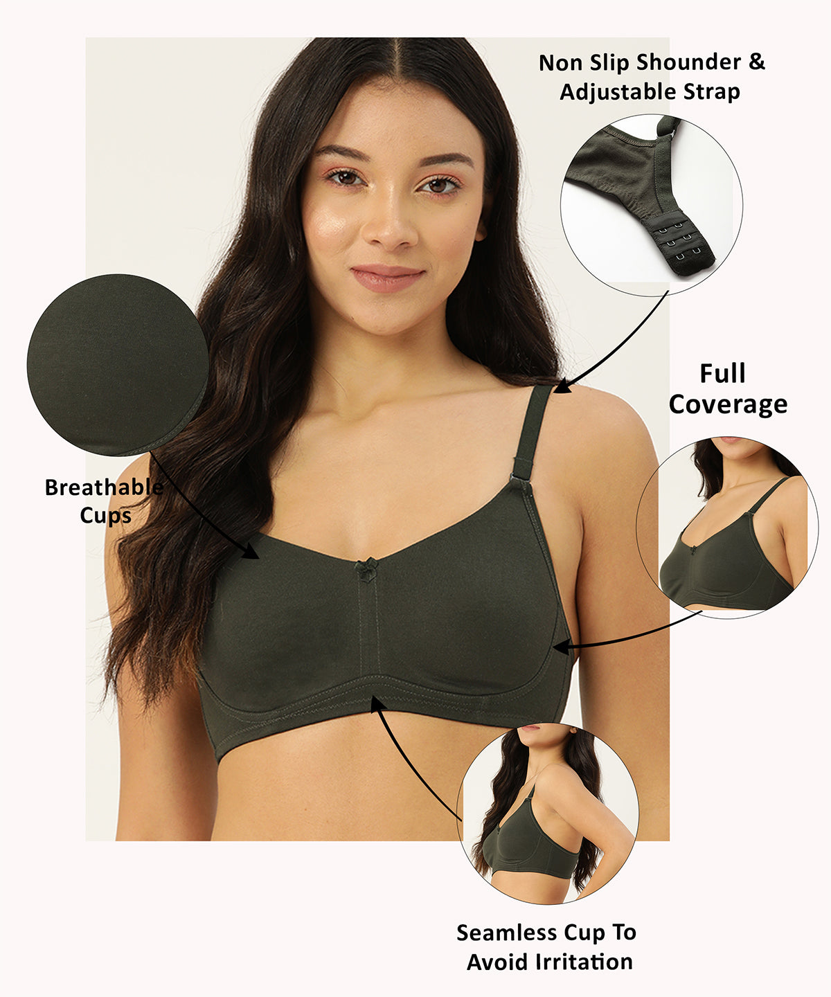 Dark Green T Shirt Bra