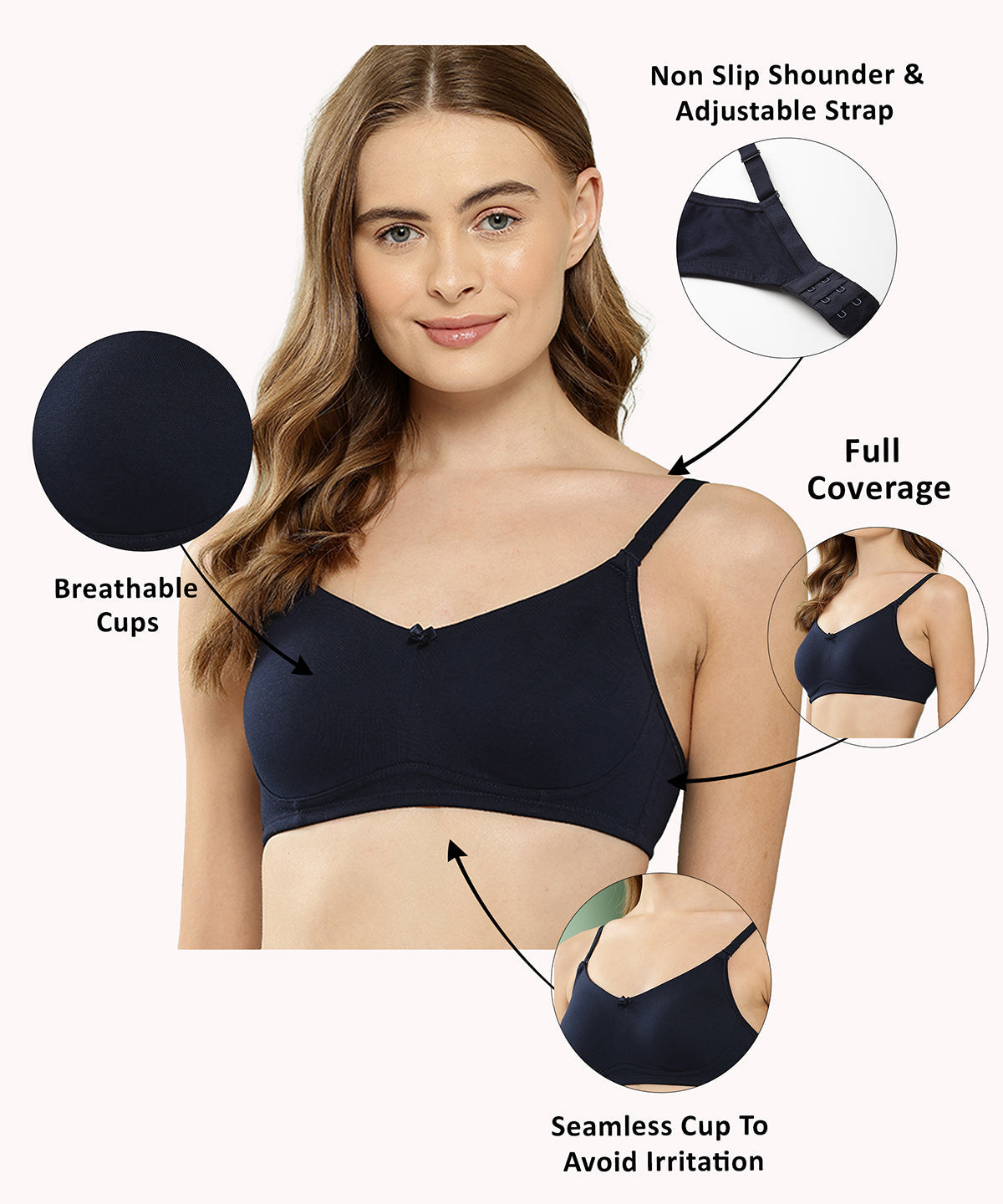 Navy Blue T Shirt Bra