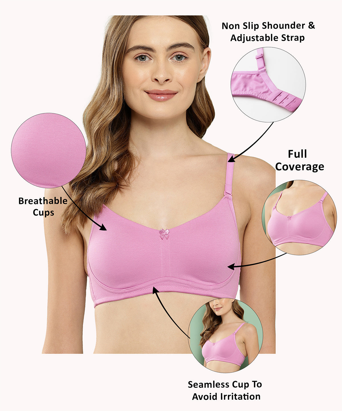 Pink T Shirt Bra