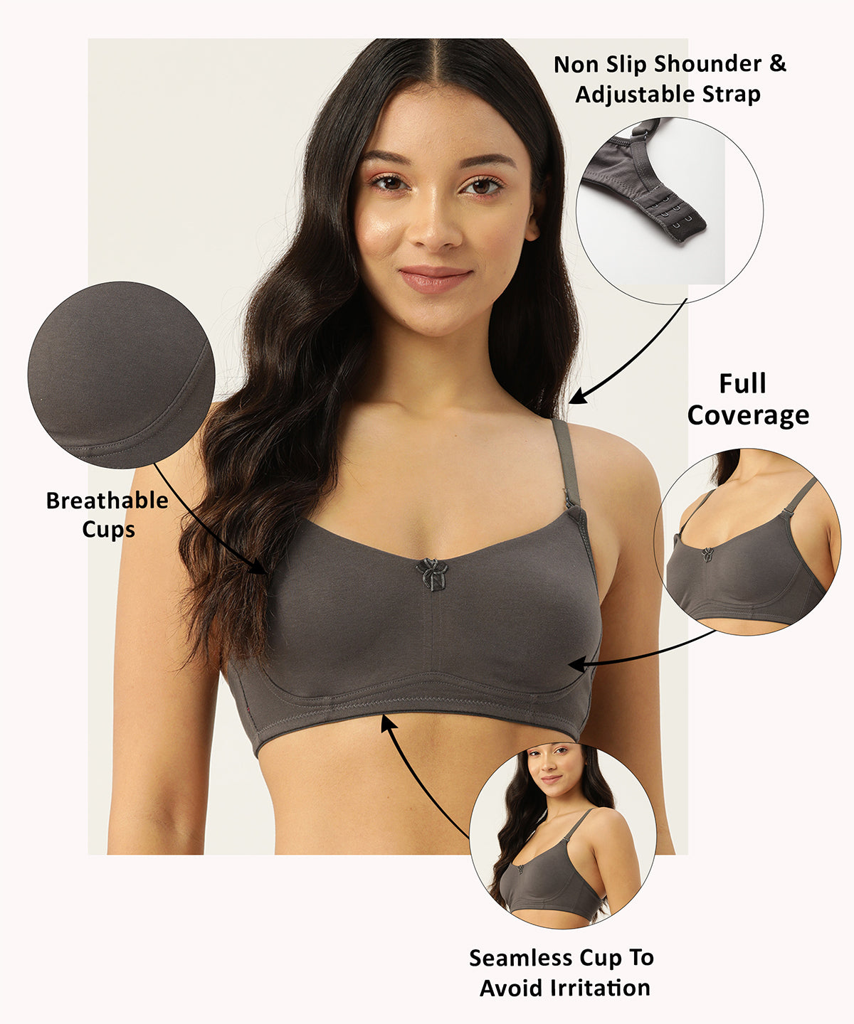 Grey T Shirt Bra