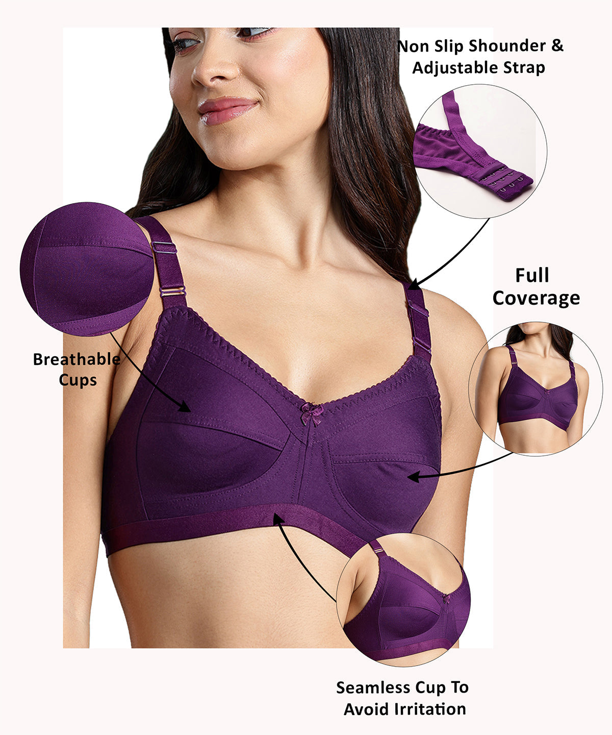 Purple T Shirt Bra