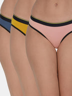 Women's Solid 4 Way Stretch Bikini Brief Pack of 3 with Modal Fabric | MM-BIKINI-S001-3 | Leading Lady