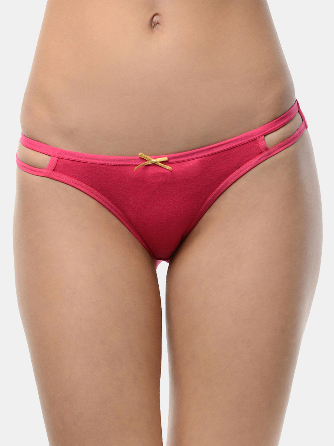 Women’s Solid Magenta Mid-Rise Bikini Brief | MARY-RN-1 | Leading Lady