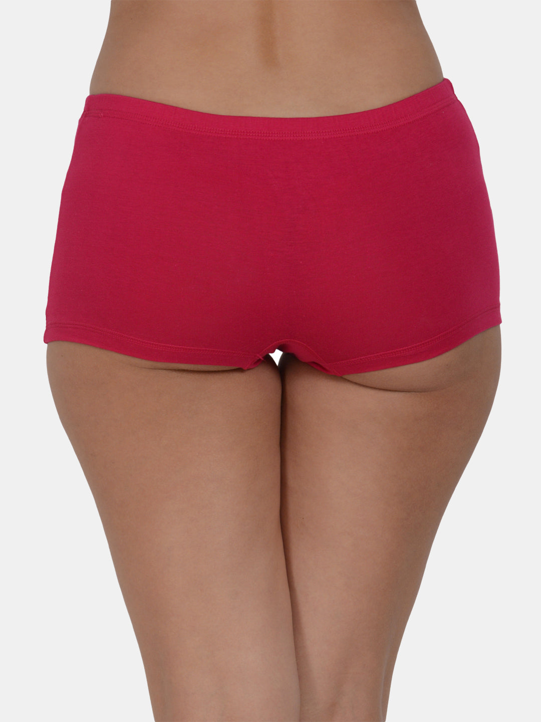 Women’s Solid Maroon Mid-Rise BoyShort Brief | JOY-MR-1 | Leading Lady