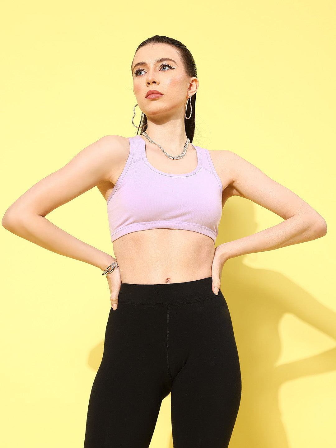 Women's Solid Non-Padded Sports Bra | SPB-4101-MV-1 | Leading Lady