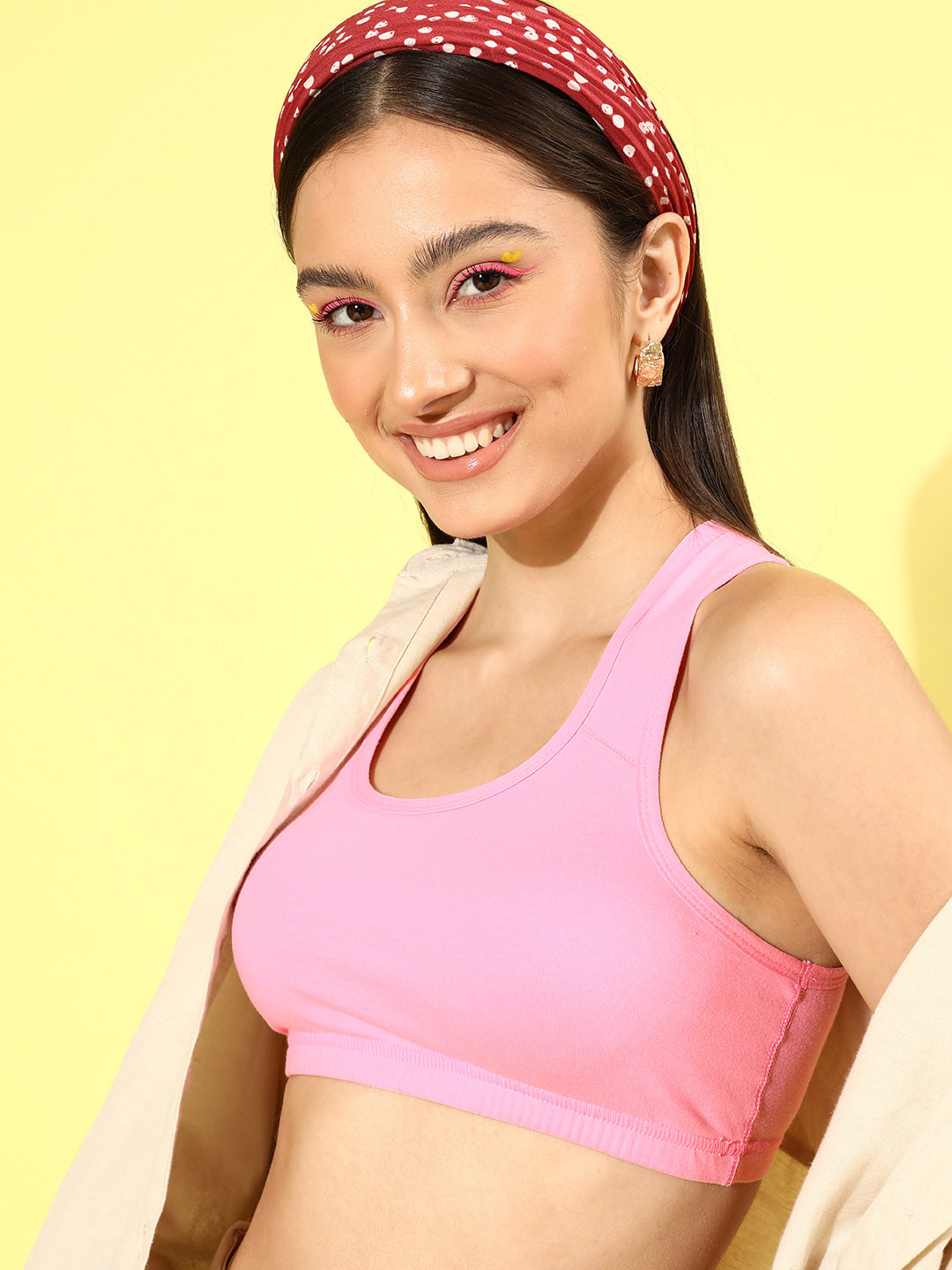 Women's Solid Non-Padded Sports Bra | SPB-4101-PK-1 | Leading Lady