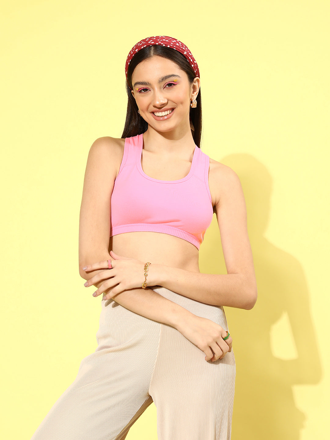 Women's Solid Non-Padded Sports Bra | SPB-4101-PK-1 | Leading Lady