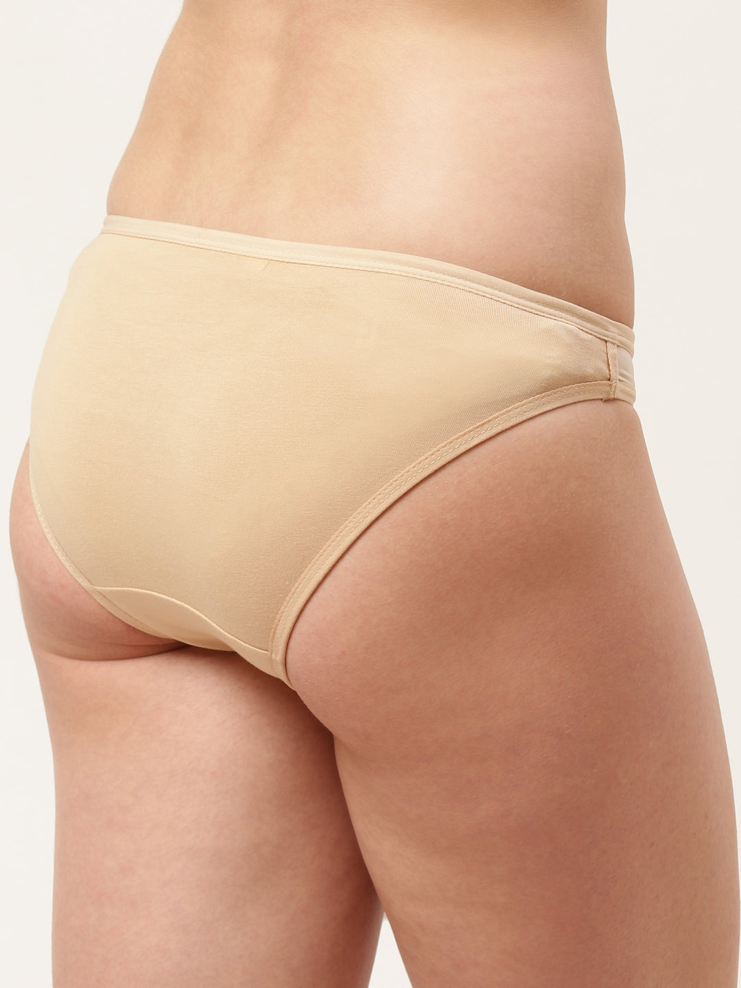Women’s Solid Nude Mid-Rise Bikini Brief | MARY-SKN-1 | Leading Lady
