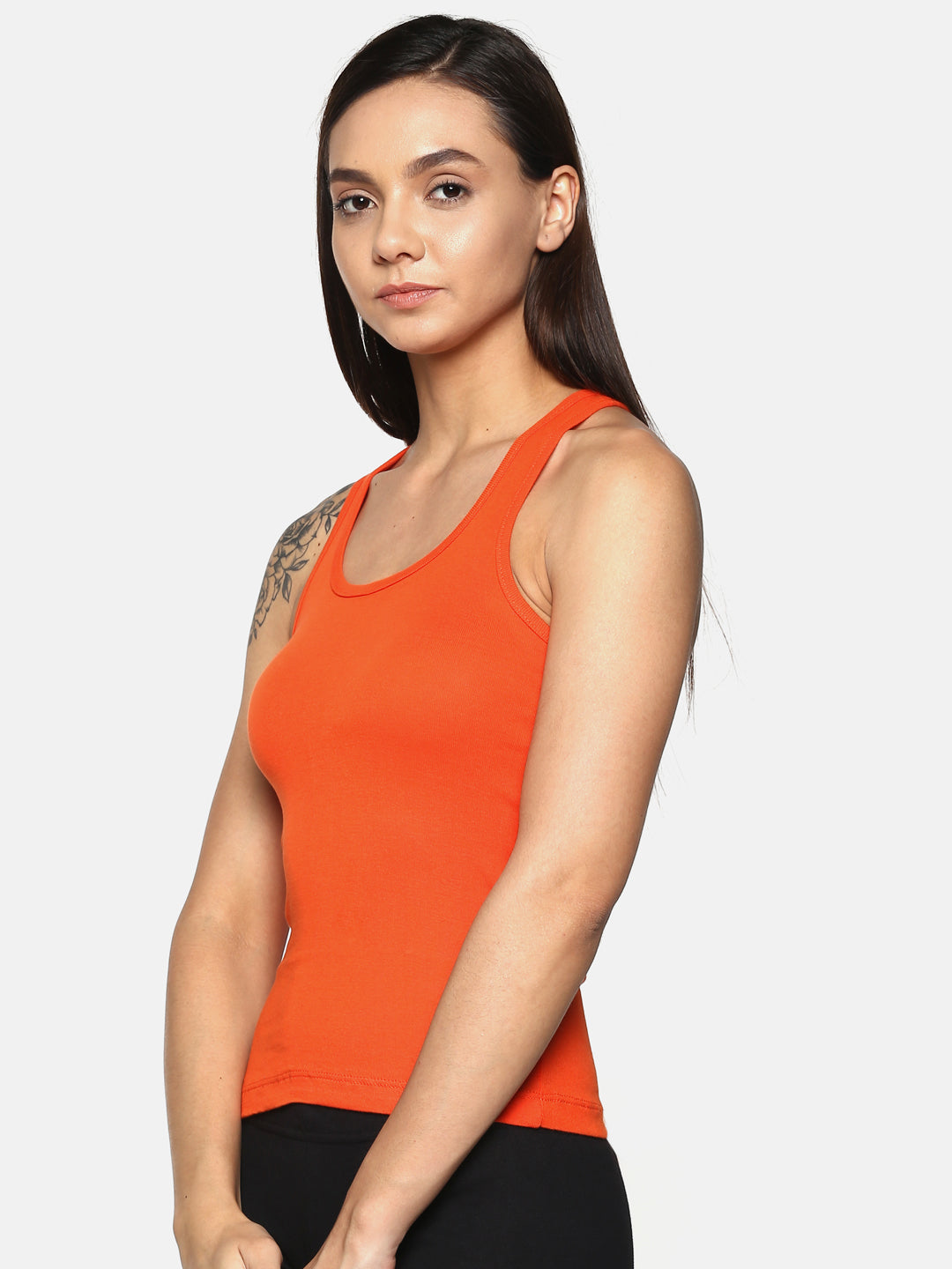 Women's Solid Pure Cotton Camisole with Racerback Style | SARA-ORG-1 | Leading Lady