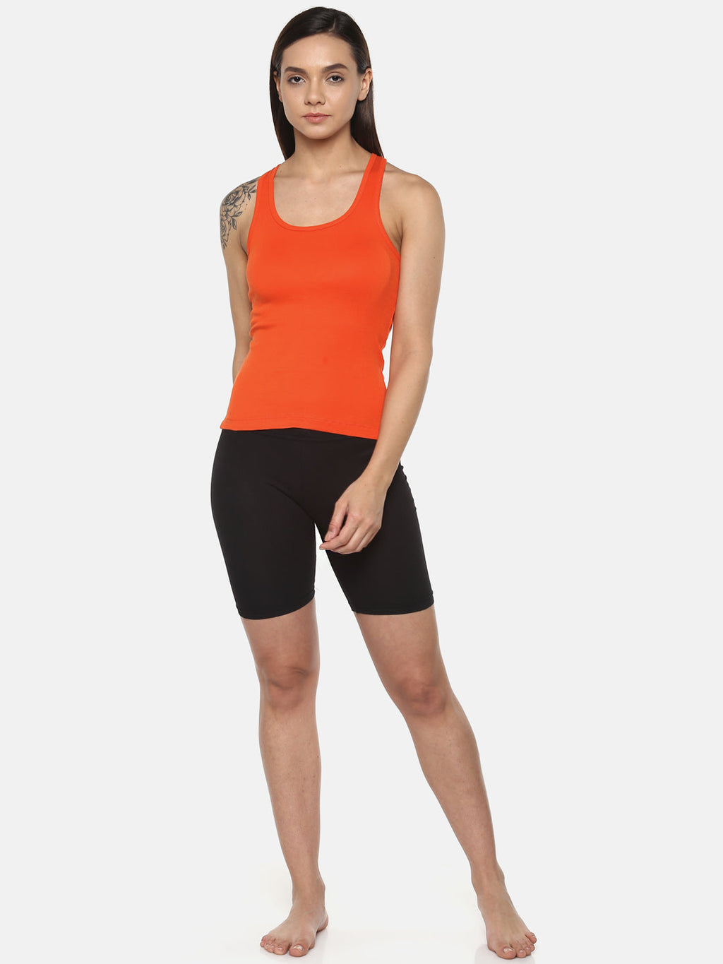 Women's Solid Pure Cotton Camisole with Racerback Style | SARA-ORG-1 | Leading Lady