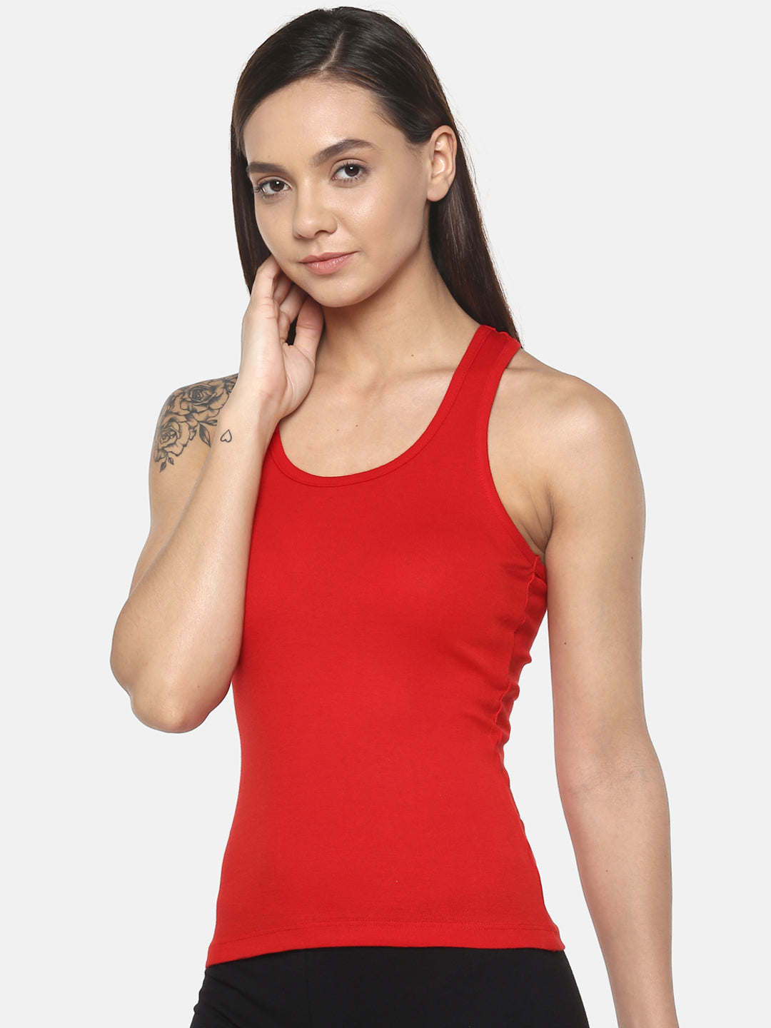 Women's Solid Pure Cotton Camisole with Racerback Style | SARA-RD-1 | Leading Lady