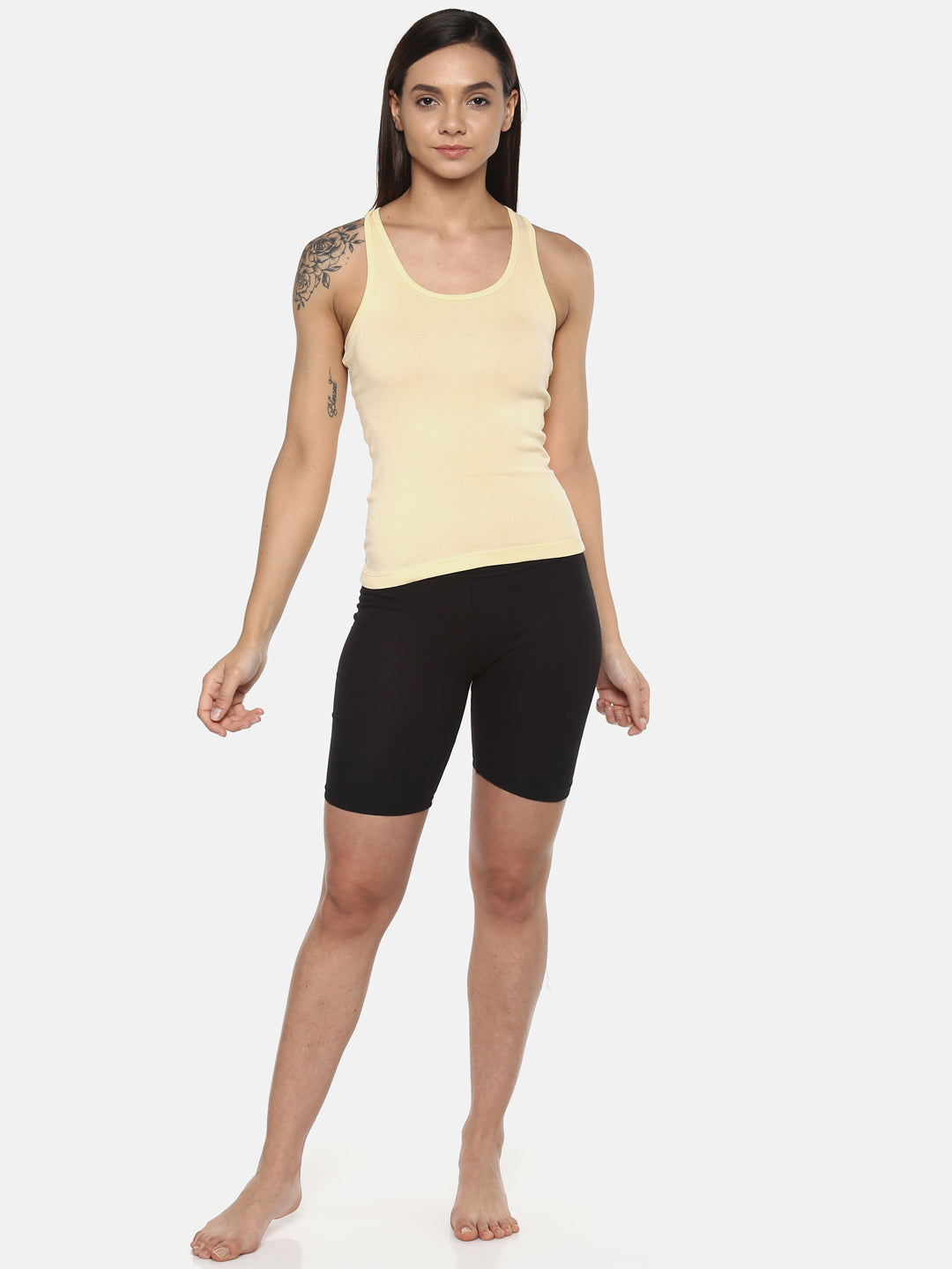 Women's Solid Pure Cotton Camisole with Racerback Style | SARA-SKN-1 | Leading Lady
