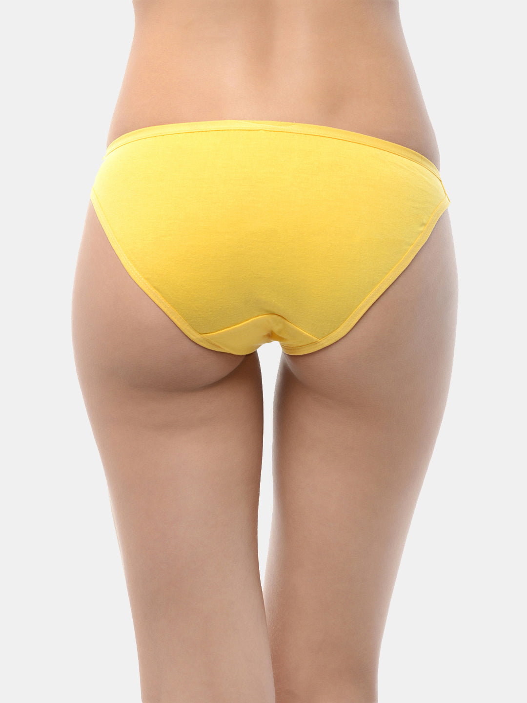 Women’s Solid Yellow Mid-Rise Bikini Brief | MARY-YL-1 | Leading Lady