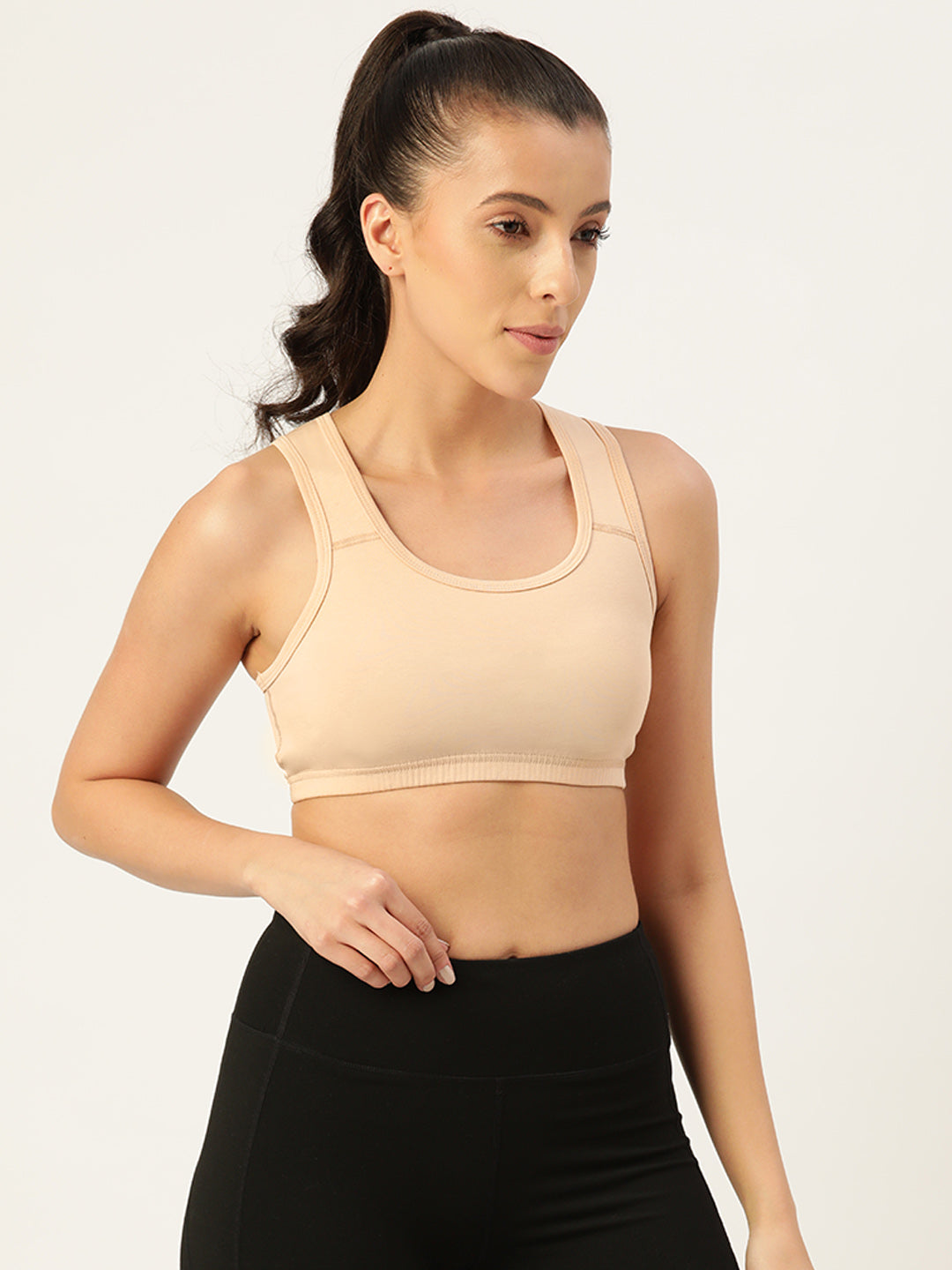 Women's Solid Non-Padded Sports Bra | SPB-4101-SKN-1 | Leading Lady
