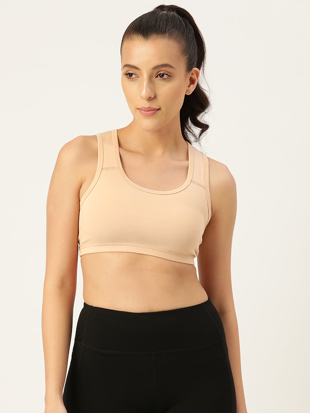 Women's Solid Non-Padded Sports Bra | SPB-4101-SKN-1 | Leading Lady