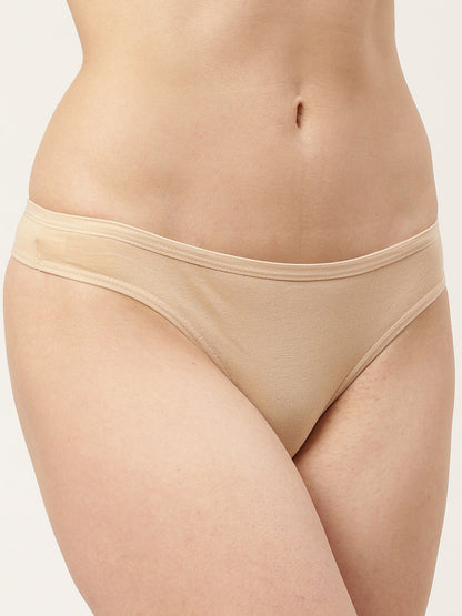 Women’s Solid Nude Low-Rise Thong Brief | SUNNY-SKN-1 | Leading Lady