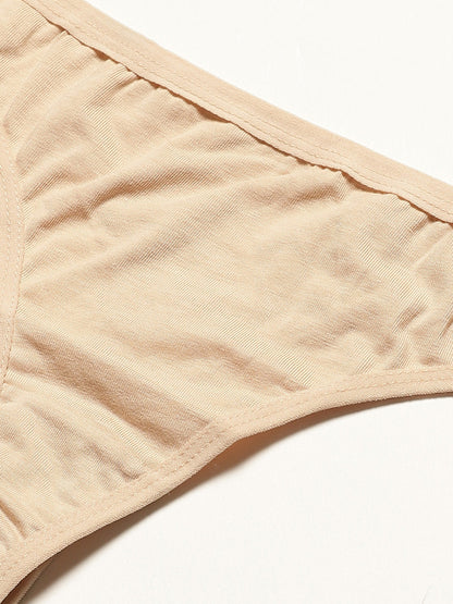 Women’s Solid Nude Low-Rise Thong Brief | SUNNY-SKN-1 | Leading Lady